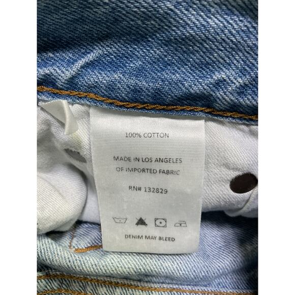 Grlfrnd 'Quinn' Blue Cotton High Rise 90'S Short Size 27 - Picture 5 of 5